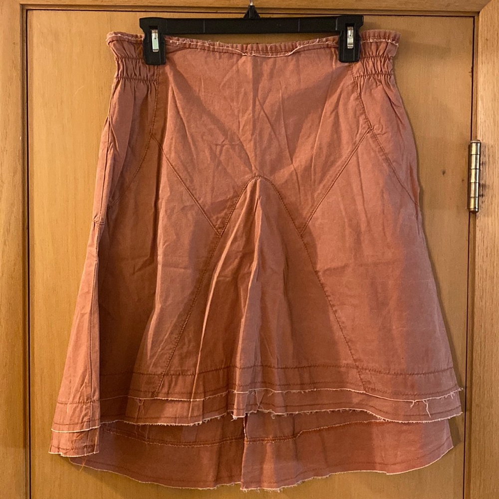 Extyn Layered Look Skirt Lagenlook Minimalist Coral Dusty Pink Cotton Size M-L